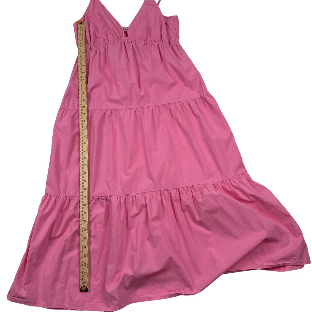 Tiered Avril Rails Hot Pink Cotton Lyocell Maxi Dress Size M Medium - Picture 6 of 11